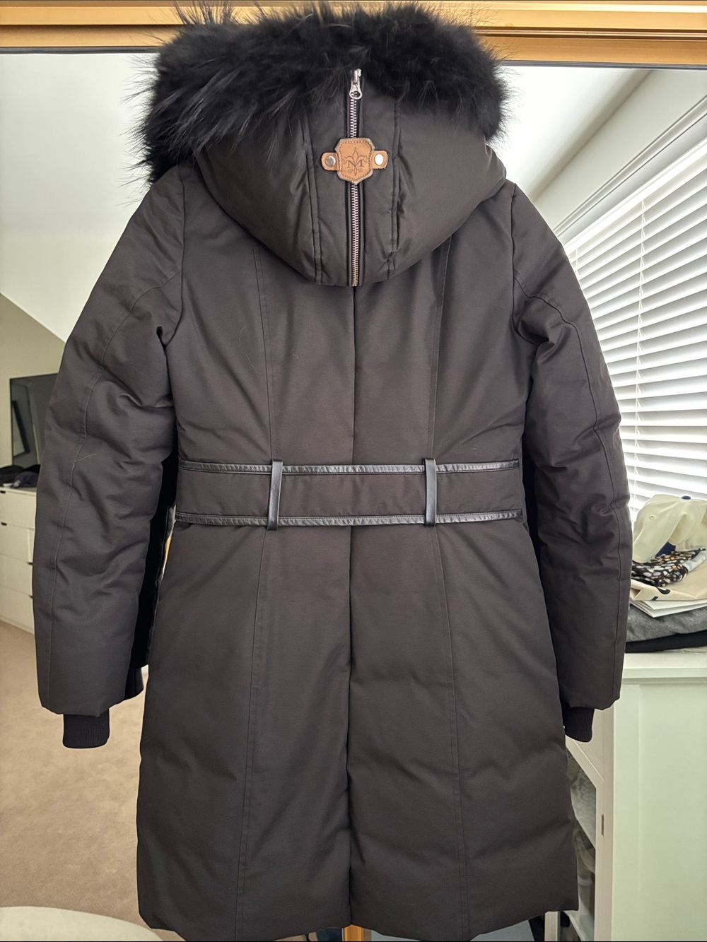 Mackage Black Puffer Jacket with Fur Trim and Hood - Picture 4 of 13